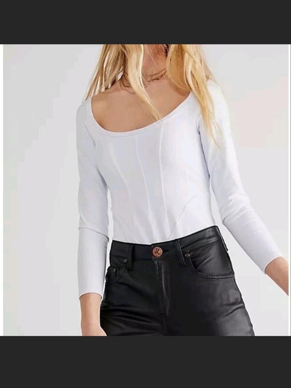 NWT Free People Make A Move Long Sleeve Thong Body Suit M